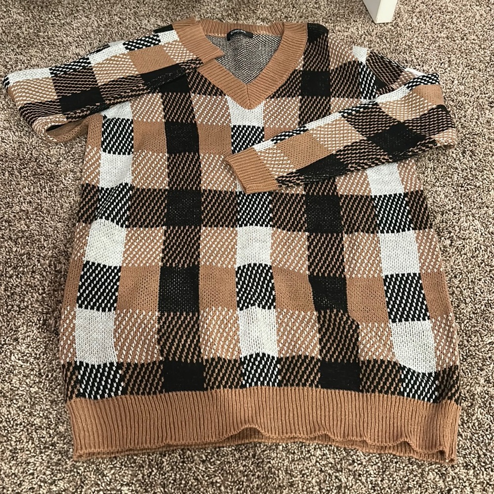 Oversized flannel sweater